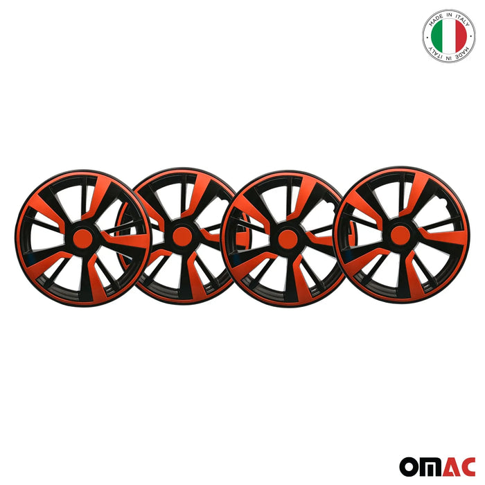 16" Wheel Covers Hubcaps fits VW Orange Black Gloss