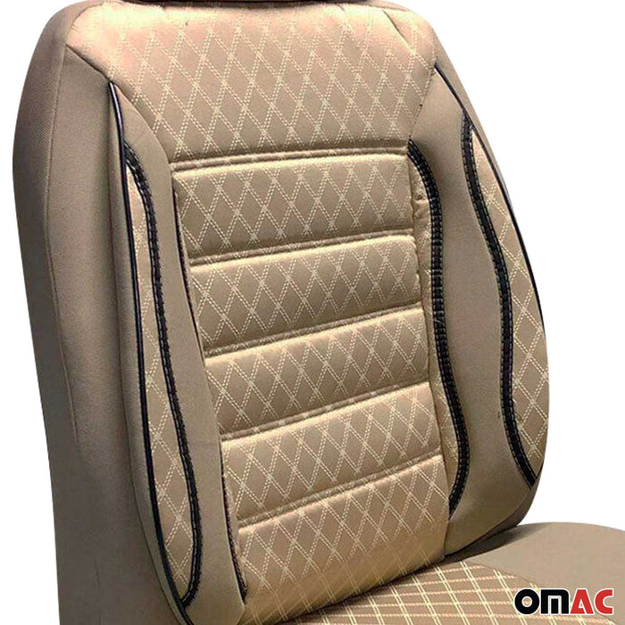 Front Car Seat Covers Protector for Ford Beige Cotton Breathable