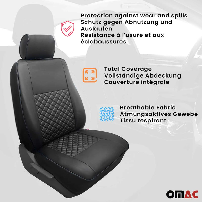 2014-2024 RAM ProMaster Leather Custom fit Car Seat Covers Black