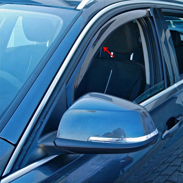 Window Visor Vent Rain Guard Deflector for Fiat 500 2012-2019 Black Smoke 2 Pcs