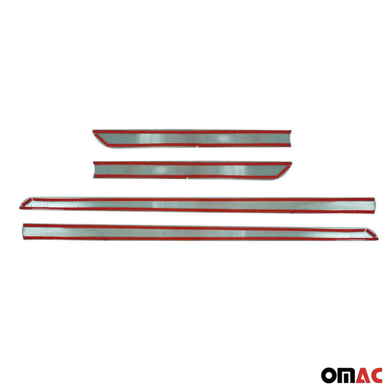 Mercedes Side Door Molding Trim Skirt Garnish Stainless Steel Gloss 4Pcs