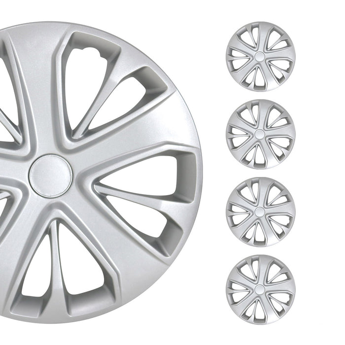 4x 15" Wheel Covers Hubcaps for Mini Silver Gray