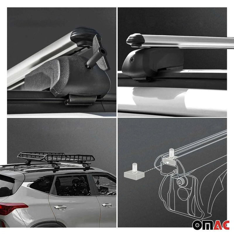 2019-2023 Hyundai Santa Fe Roof Rack Cross Bars Silver