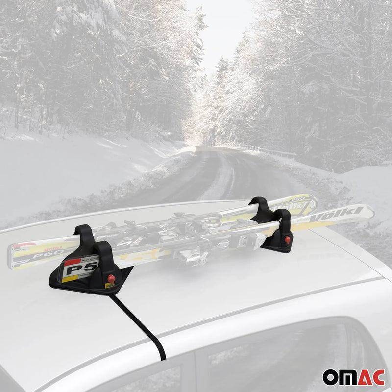 Magnetic Ski Snowboard Racks Roof Mount Car Carrier Black 2 Pieces