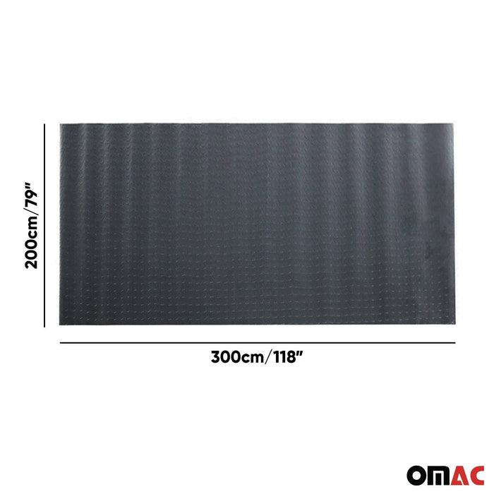 Rubber Pickup Truck Bed Liner Flooring Mat Trunk Mat Trimmable Black & Grey