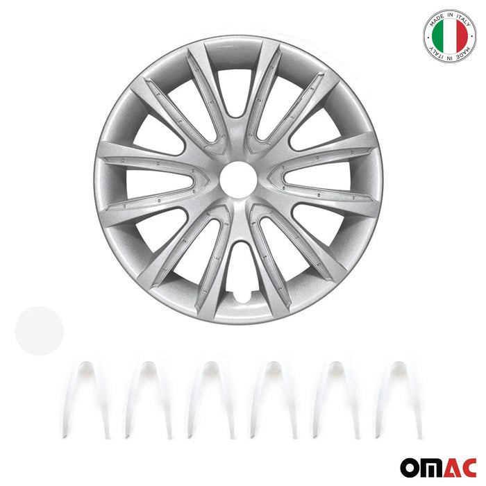 14" Wheel Covers Hubcaps for Ford Grey White Gloss - OMAC USA