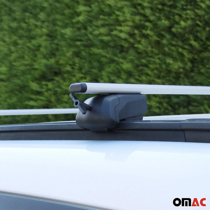 Roof Racks Luggage Carrier Cross Bars Iron for Fiat 500X 2016-2023 Gray 2Pcs