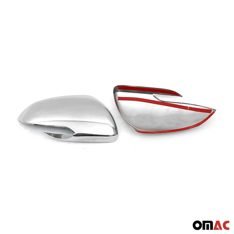 Side Mirror Cover Caps Fits Kia Rio 2018-2023 Steel Silver 2 Pcs - OMAC USA