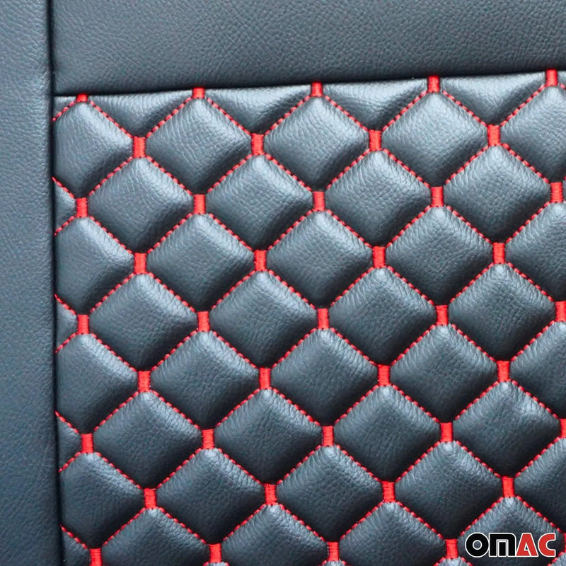 2016-2024 Mercedes Metris Leather Car Seat Covers Protector Black Red 2+1