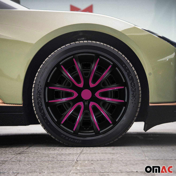 14" Wheel Covers Rims Hubcaps for BMW ABS Black Matt Violet 4Pcs - OMAC USA