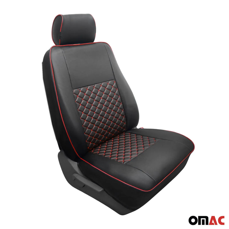 2015-2024 Ford Transit Leather Front Car Seat Covers Protector Black Red