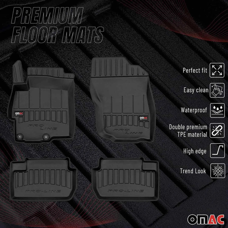 2008-2017 Mitsubishi Lancer / Lancer Evo Premium Floor Mats Liners Full Set All Weather Heavy Duty