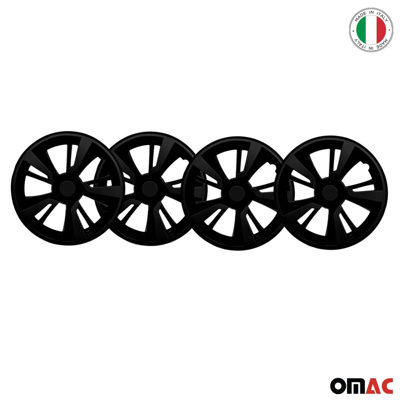 Twintone Hub Caps Wheel Cover 16" Black Matt & Black Insert Full Set 4 pcs.