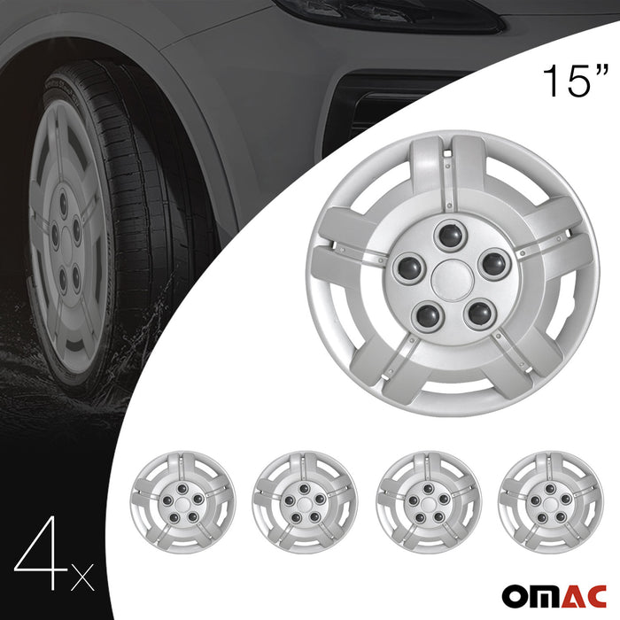 15" Hubcaps Wheel Covers for RAM Silver Gray