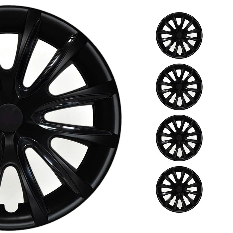 15" Wheel Covers Hubcaps for Audi Black Matt Matte - OMAC USA