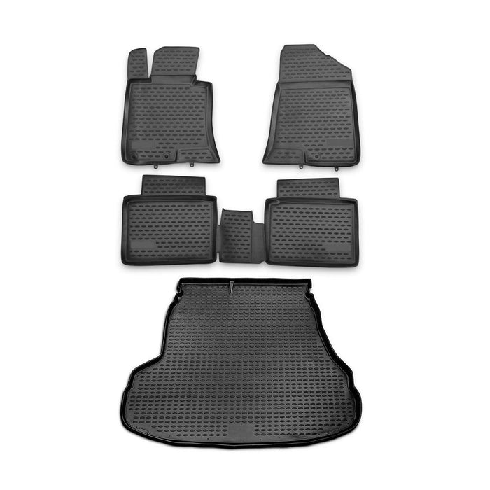 Custom Floor Mats & Cargo Liners for Kia Optima 2011-2015 Black 5 Pcs