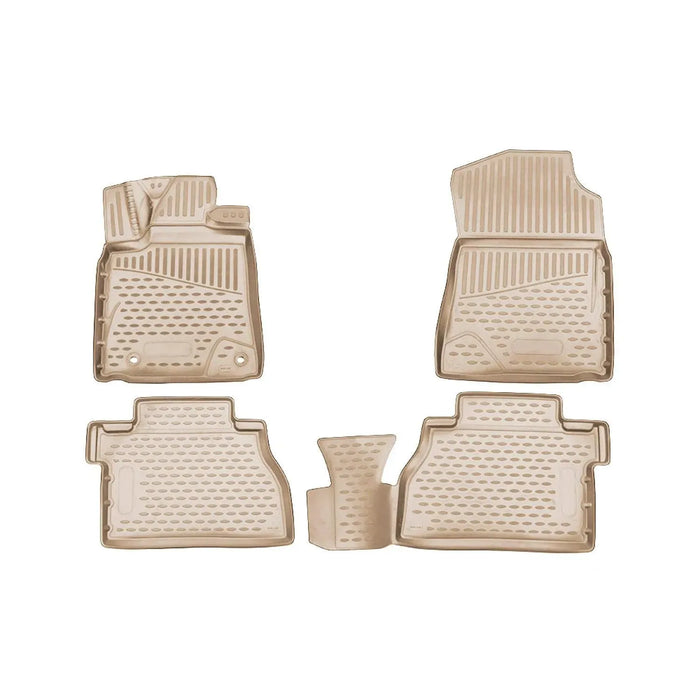 OMAC Floor Mats Liner for Toyota Tundra CrewMax 2014-2021 Beige TPE All-Weather