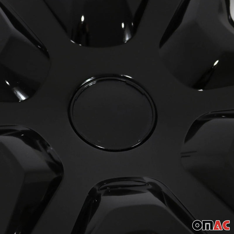 Kansas Hub Caps Wheel Cover 15" Black Full Set 4 pcs.