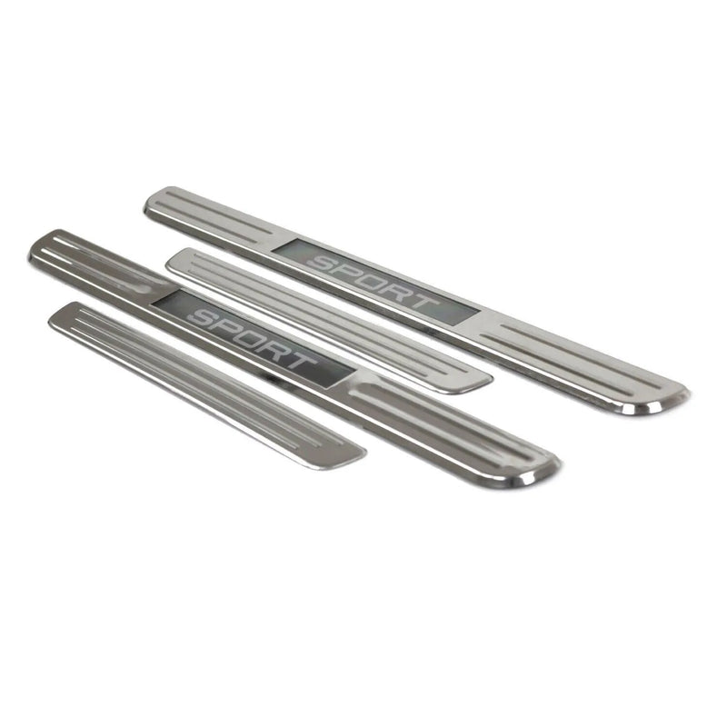 Chevrolet Aveo Blazer Door Sill Scuff Plate Illuminated Sport Steel Silver 4 Pcs