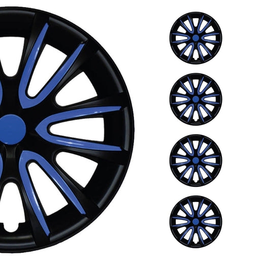 14" Wheel Covers Hubcaps for Nissan Sentra Black Matt Dark Blue Matte - OMAC USA