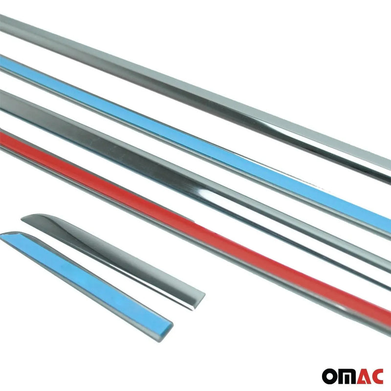 Window Molding Trim Streamer for Honda Civic 2012-2015 Sedan Steel Silver 6 Pcs - OMAC USA