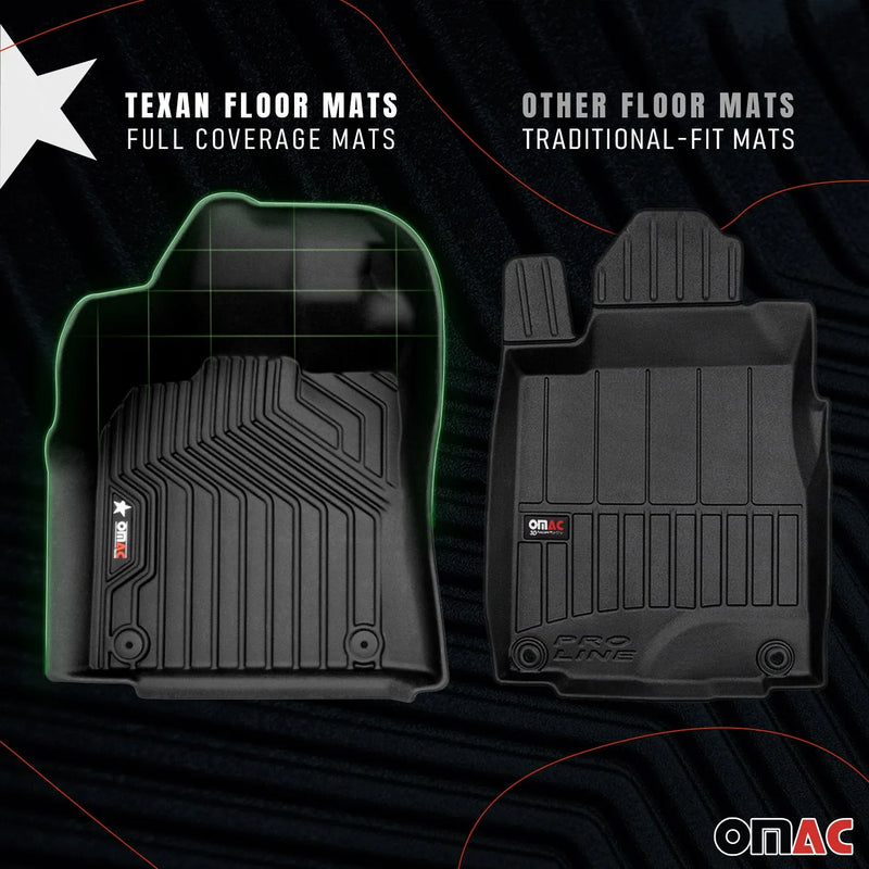 2020-2024 Jeep Gladiator Premium Floor Mats Liners First and Second Row Set Black