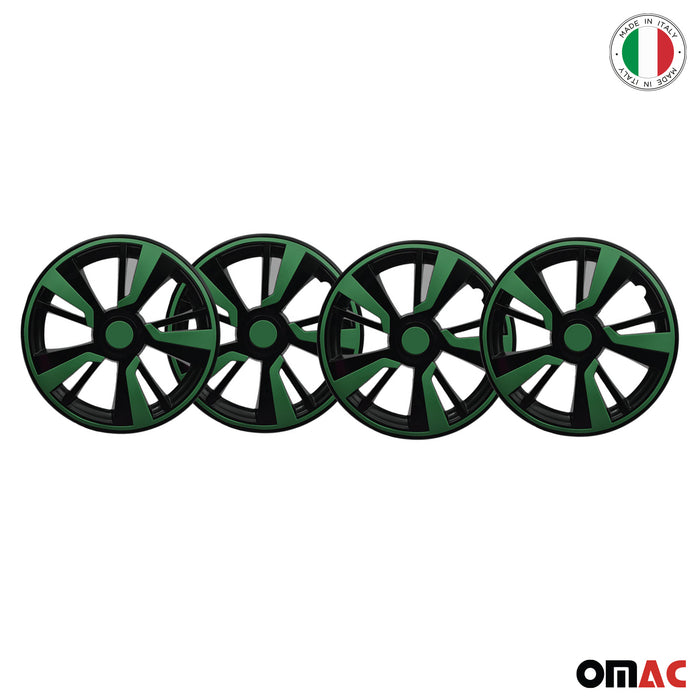 15" Wheel Covers Hubcaps fits VW Green Black Gloss