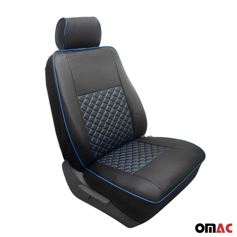 2016-2024 Mercedes Metris Leather Car Seat Covers Protector Black Blue 2+1