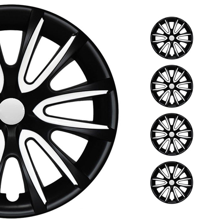 15" Wheel Covers Hubcaps for Ford EcoSport 2018-2022 Black Matt White Matte