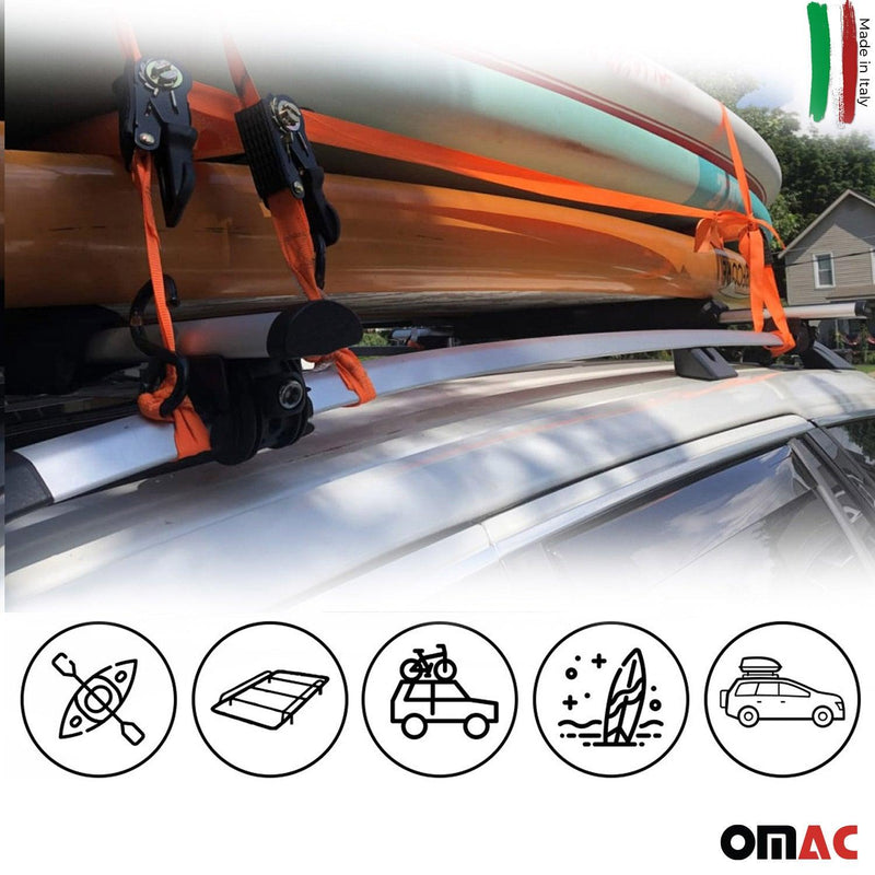 2015-2022 Fiat Panda Cross Roof Rack Cross Bars Silver