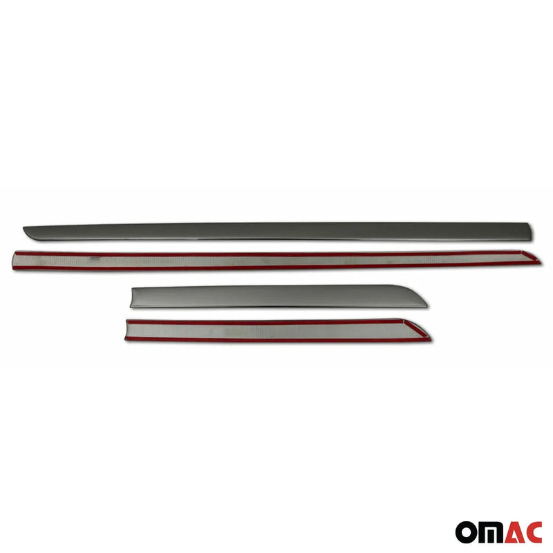 Mercedes Side Door Molding Trim Skirt Garnish Stainless Steel Dark 4Pcs