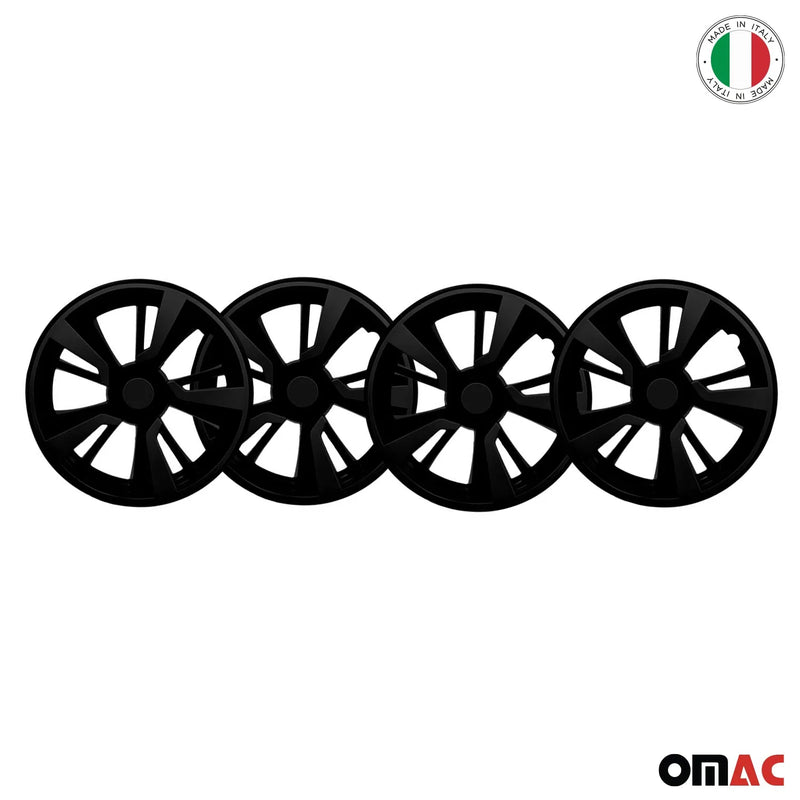 Twintone Hub Caps Wheel Cover 16" Black & Black Insert Full Set 4 pcs.