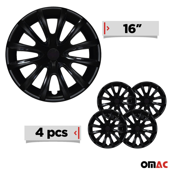 16" Wheel Covers Hubcaps for Ford Ranger Black Matt Matte