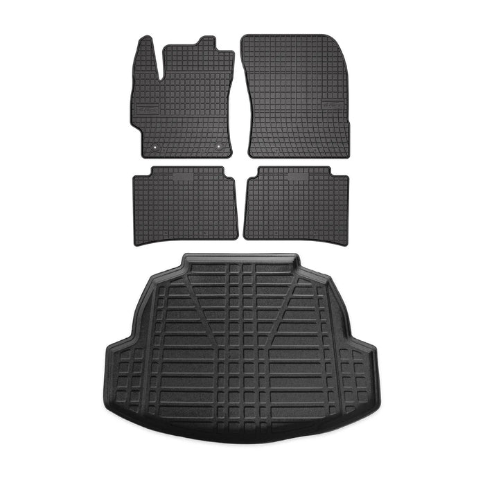 Floor Mats Cargo Liner Set for Toyota Corolla 2020-2024 3D Rubber Black 5 Pcs