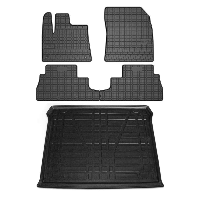 Floor Mats Cargo Liner Set for RAM ProMaster City 2015-2022 Rubber Black 5 Pcs