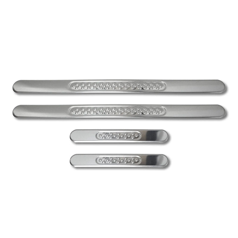 Hyundai Door Sill Scuff Plate Scratch Protector Gloss Steel Silver 4 Pcs