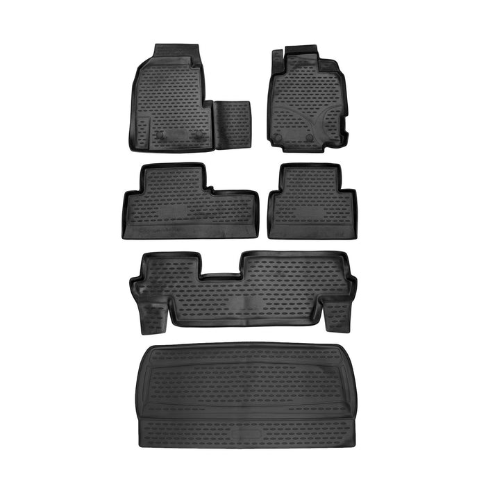 Custom Floor Mats & Cargo Liners for Honda Odyssey 2018-2024 Black 6 Pcs