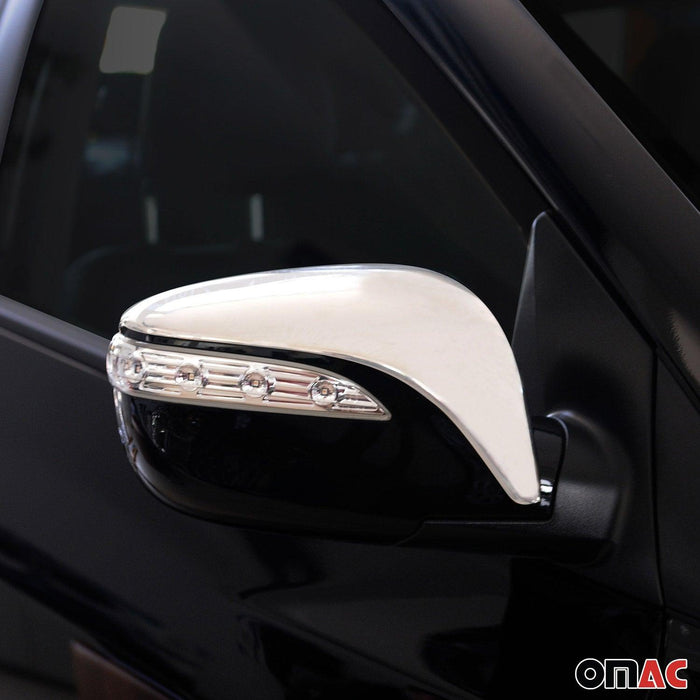 Side Mirror Cover Caps Fits Hyundai Tucson 2010-2015 Steel Silver 2 Pcs