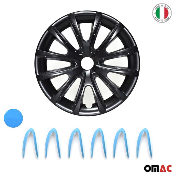 16" Wheel Covers Hubcaps for Mazda Black Blue Gloss - OMAC USA