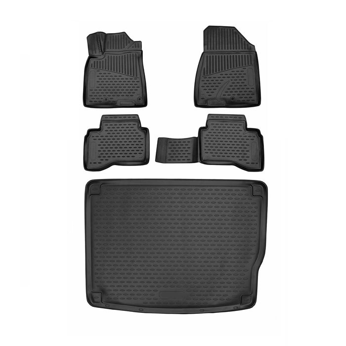 Custom Floor Mats & Cargo Liners for Kia Niro 2017-2022 Hybrid Black 5 Pcs