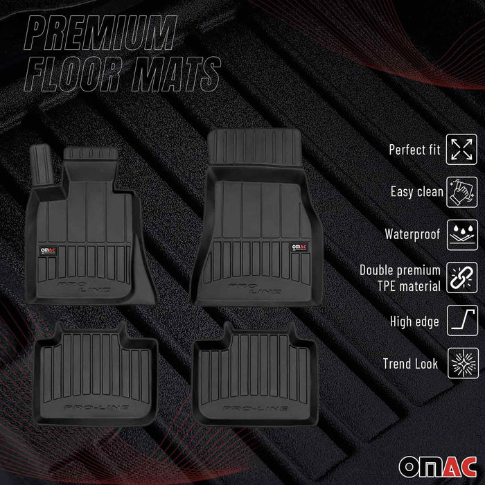 OMAC Premium Floor Mats for for BMW 6 Series G32 Gran Turismo 2018-2019 Black 4x