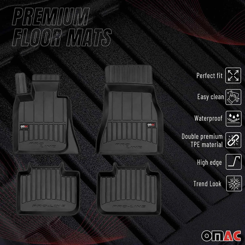 2018-2019 BMW 6 Series G32 Gran Turismo Premium Floor Mats Liners Full Set All Weather Heavy Duty Black