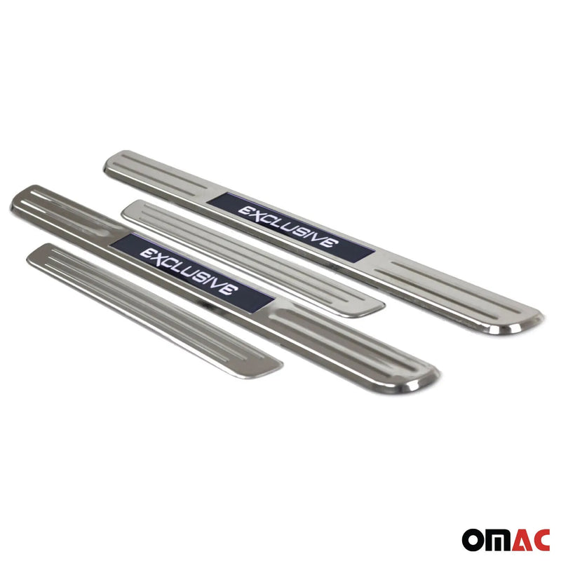 Audi S3 RS3 Door Sill Scuff Plate Illuminated Exclusive Steel Silver 4Pcs