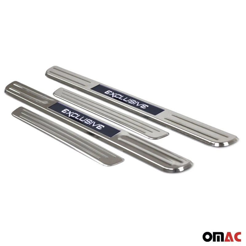 Audi Q3 Q5 Door Sill Scuff Plate Illuminated Exclusive Steel Silver 4Pcs