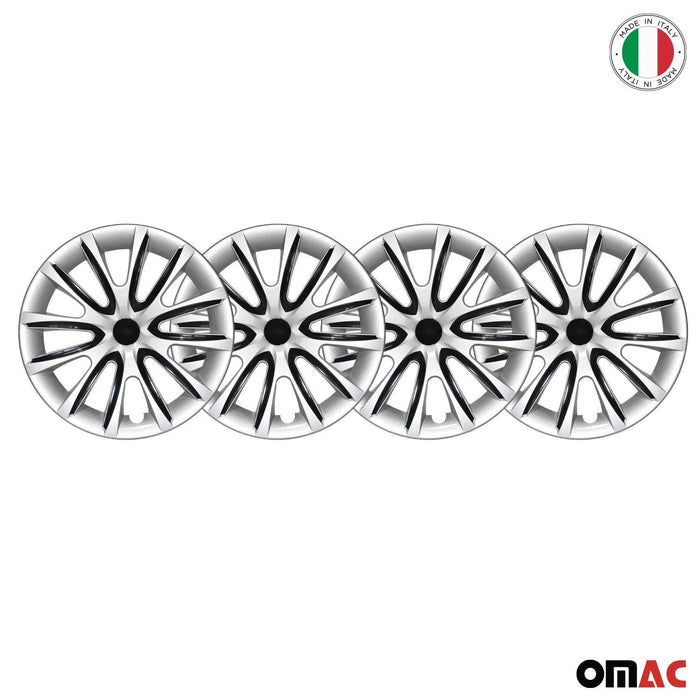 14" Inch Hubcaps Wheel Rim Cover Gray with Black Insert 4pcs Set