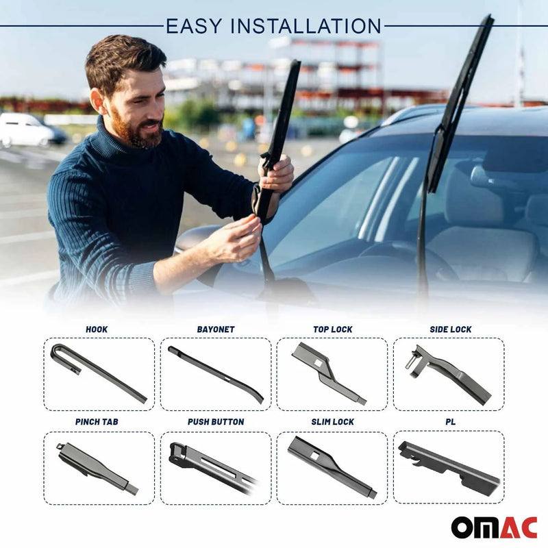 OMAC Premium Wiper Blades 21 "& 22" Combo Pack for Porsche Panamera 2010-2013