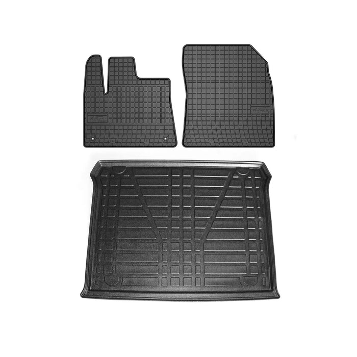 Floor Mats Cargo Liner Set for RAM ProMaster City 2015-2022 Rubber Black 3 Pcs