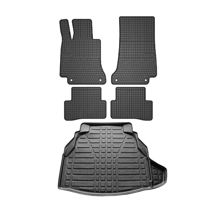 Floor Mats Cargo Liner Set for Mercedes C Class S205 2015-2021 All-Weather TPE