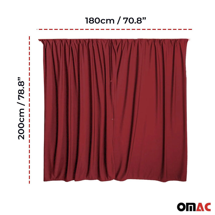 Cabin Divider Curtain Privacy Curtains for RAM ProMaster Red 2 Curtains