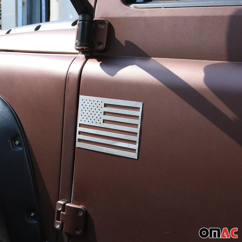 Hummer US American Flag Chrome Decal Sticker Stainless Steel Silver Steel